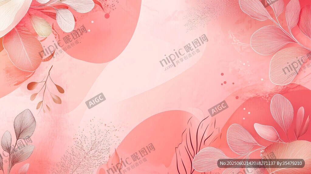 粉色花卉梦幻背景图