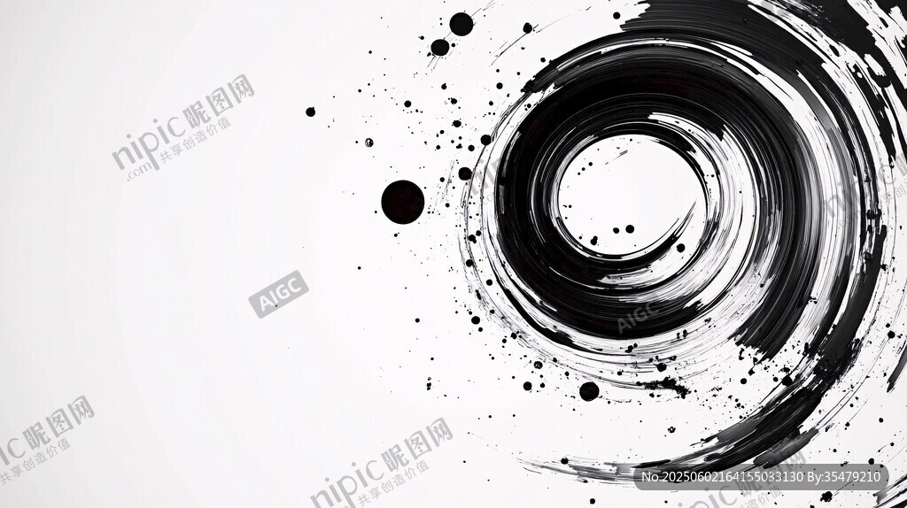 水墨旋涡抽象艺术背景图