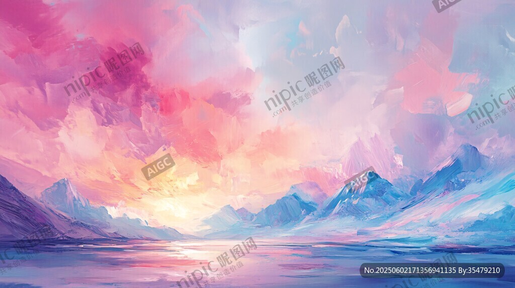 梦幻绚丽的山水霞光美景