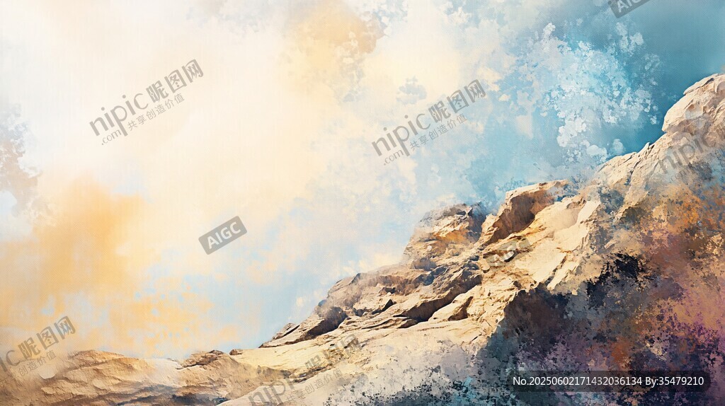 梦幻山景 绚丽色彩描绘