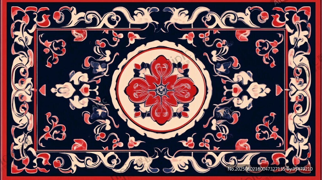 中式古典花纹地毯图案