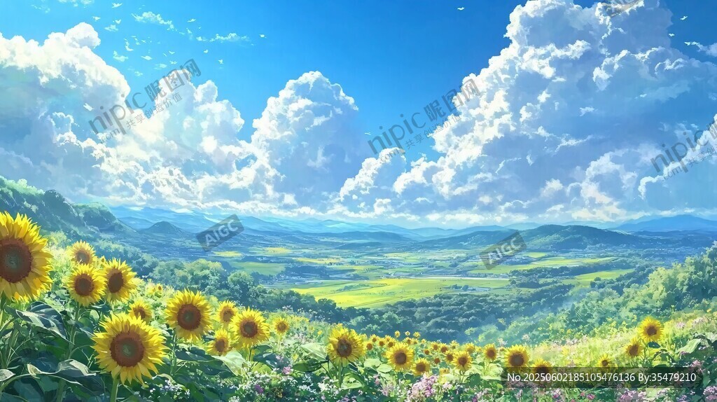 夏日田园向日葵美景