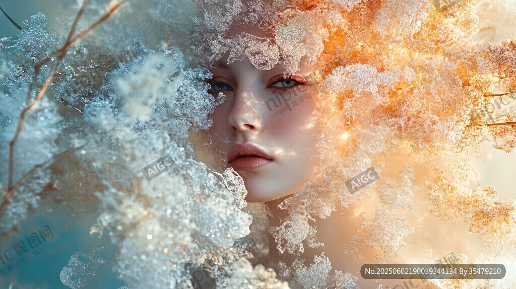 冰雪梦幻中的神秘女子
