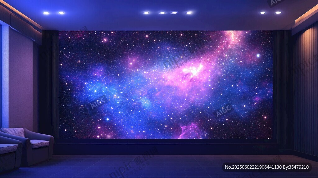 梦幻星空主题家庭影音室