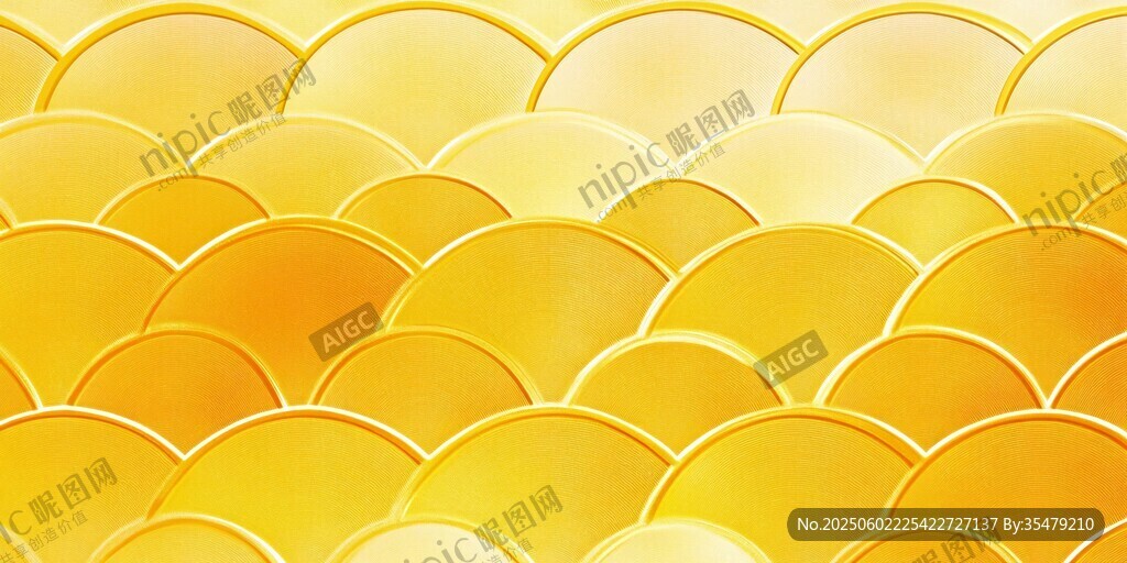 金色鱼鳞状渐变背景纹理