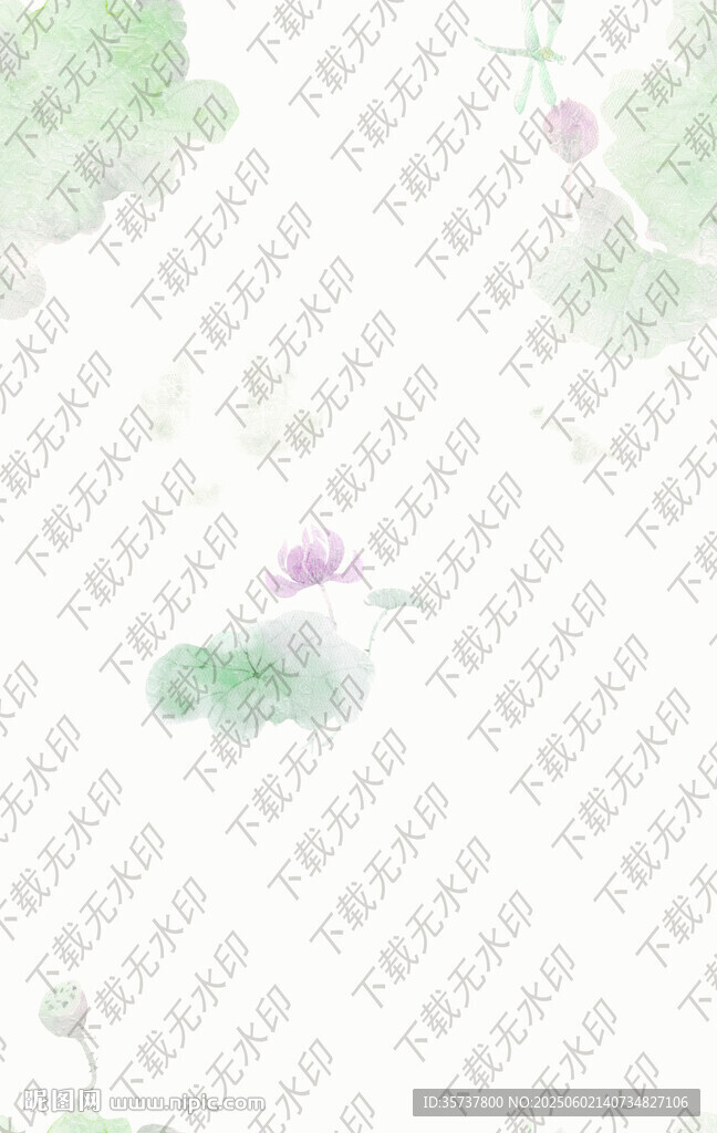 清新水墨风花卉图案背景