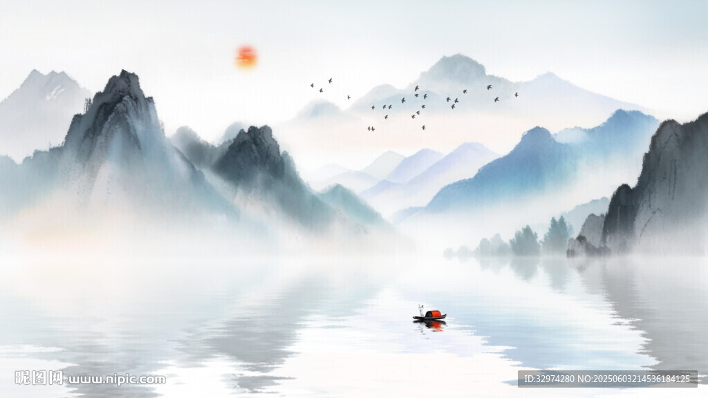 水墨意境山水画
