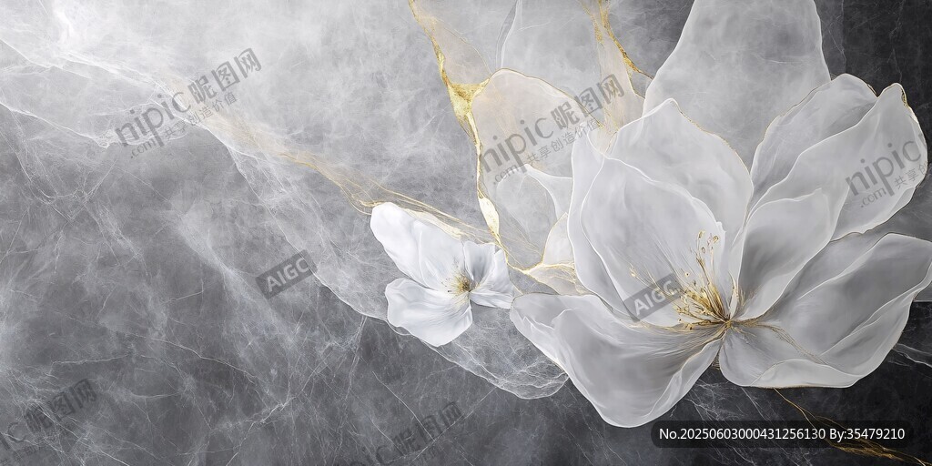 水墨玉兰花韵