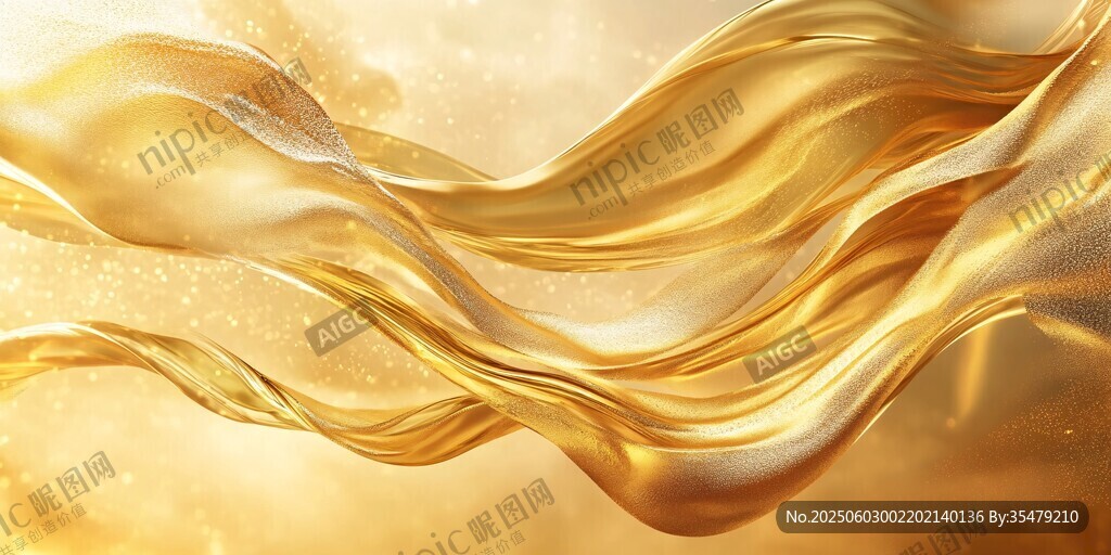 金色流动质感背景画面