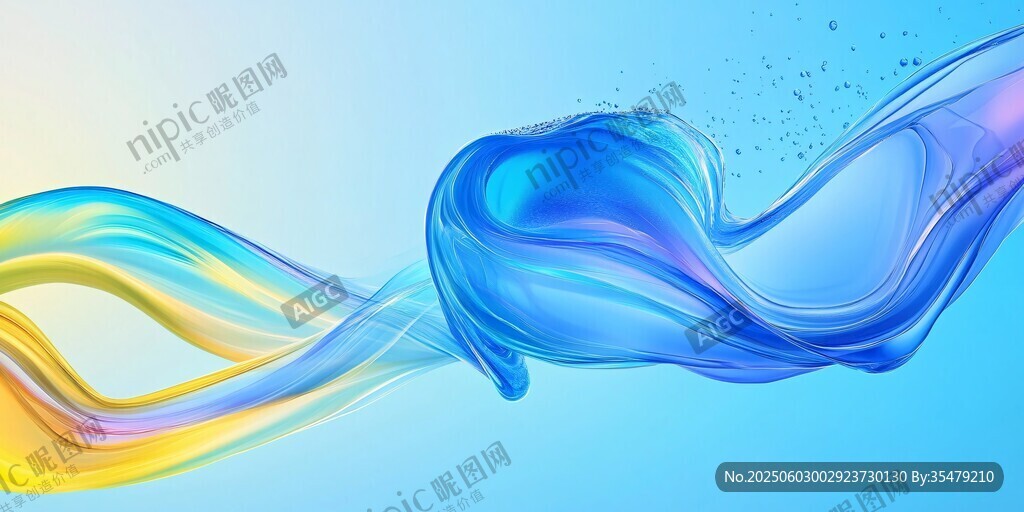 梦幻彩色流体动感波浪图