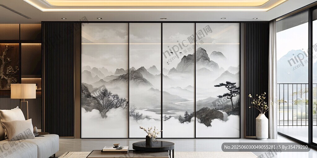 中式山水风客厅优雅设计