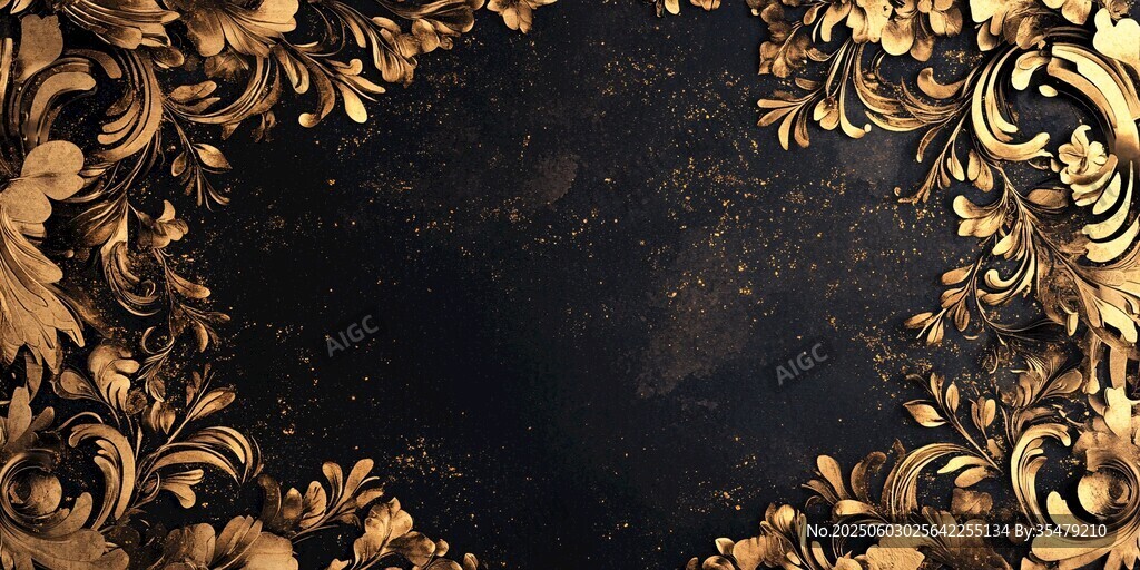 黑金奢华花纹背景图