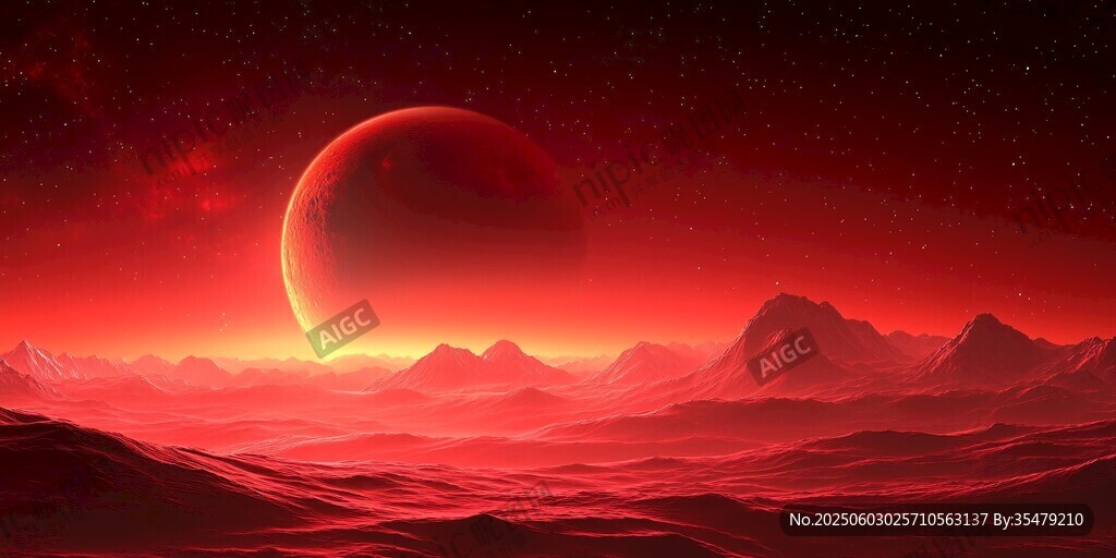 红色星球的壮丽宇宙景观