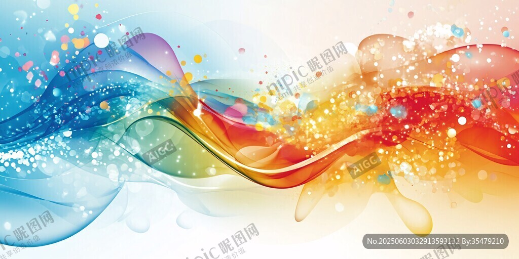 梦幻彩色波浪动感背景图