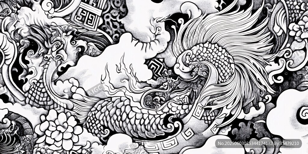 传统龙纹图案精美细节丰富