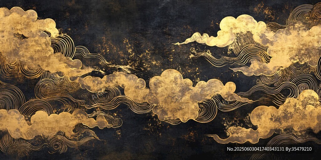 中式金云图纹背景