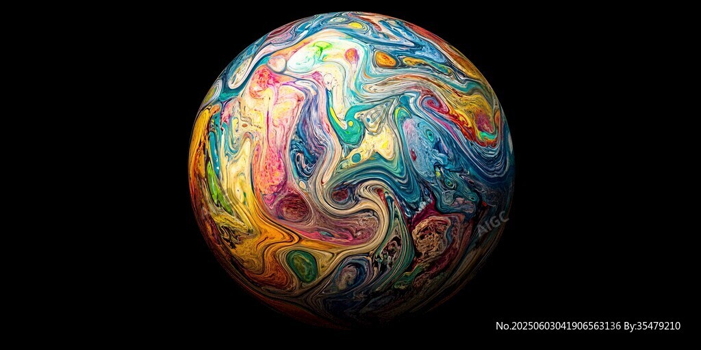彩色流体星球艺术图像