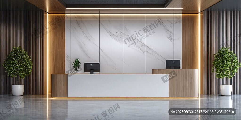 现代简约风格办公接待前台