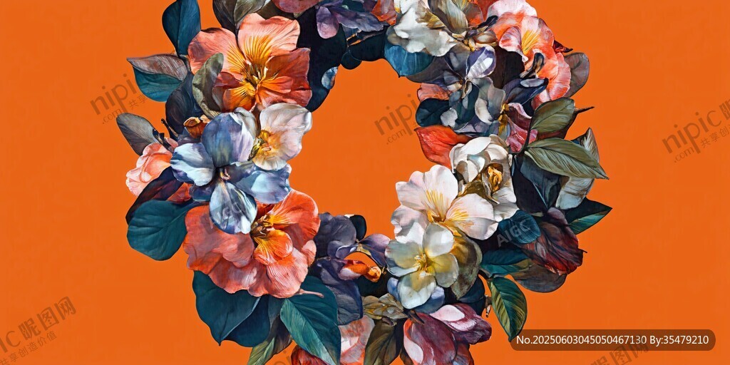 花卉花环 色彩绚丽的装饰