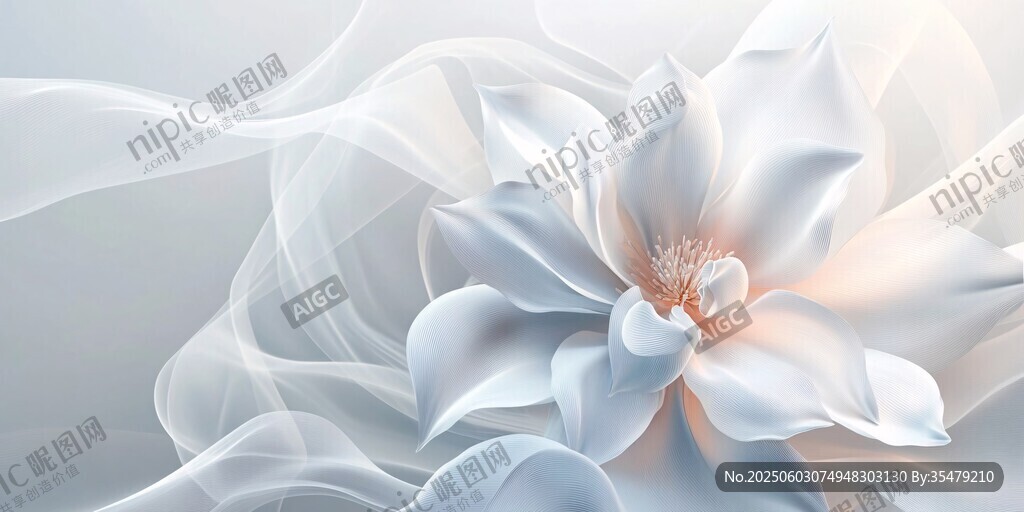 梦幻白花绽 轻柔纱曼舞