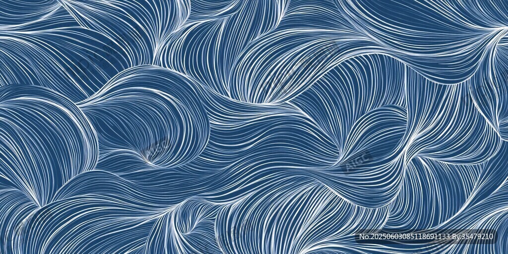 蓝色线条波浪纹理背景图