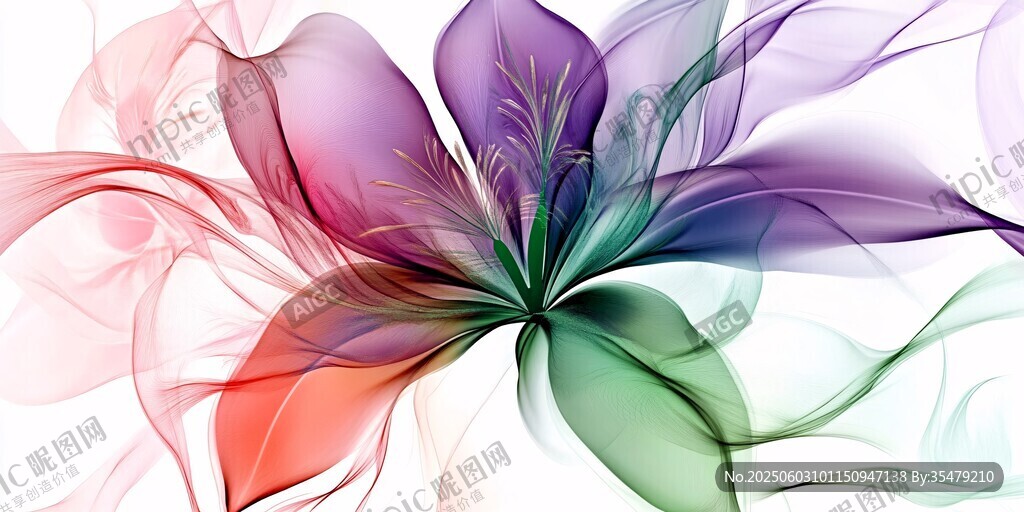 梦幻炫彩抽象花朵图案
