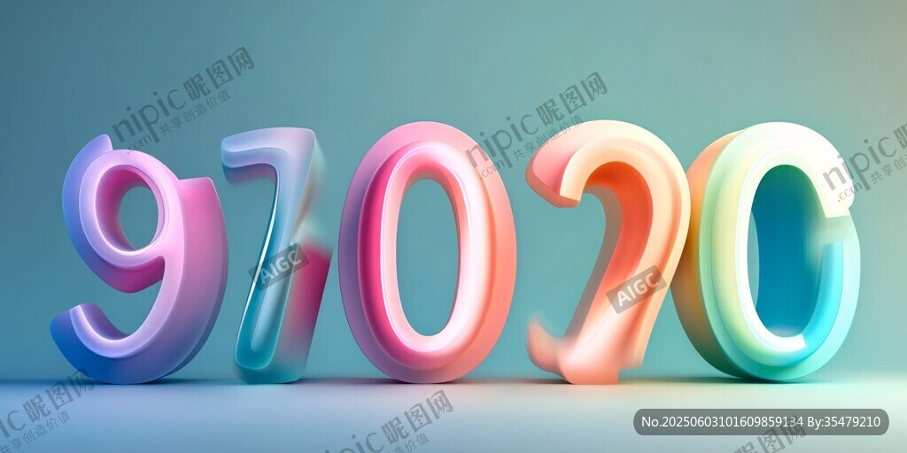 炫彩立体数字97020