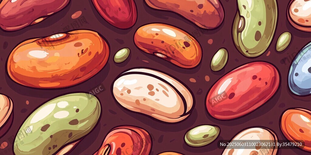 多彩豆子插画