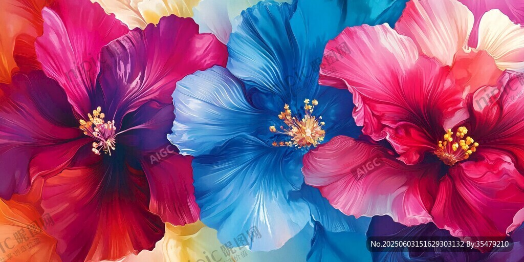 绚丽多彩的花卉艺术图景