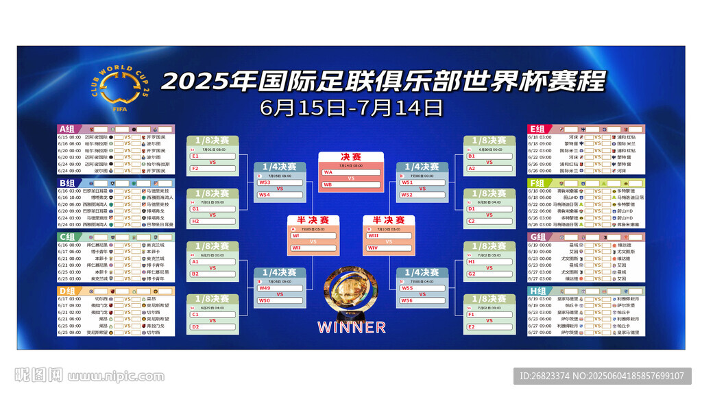 2025世俱杯 世界杯赛程