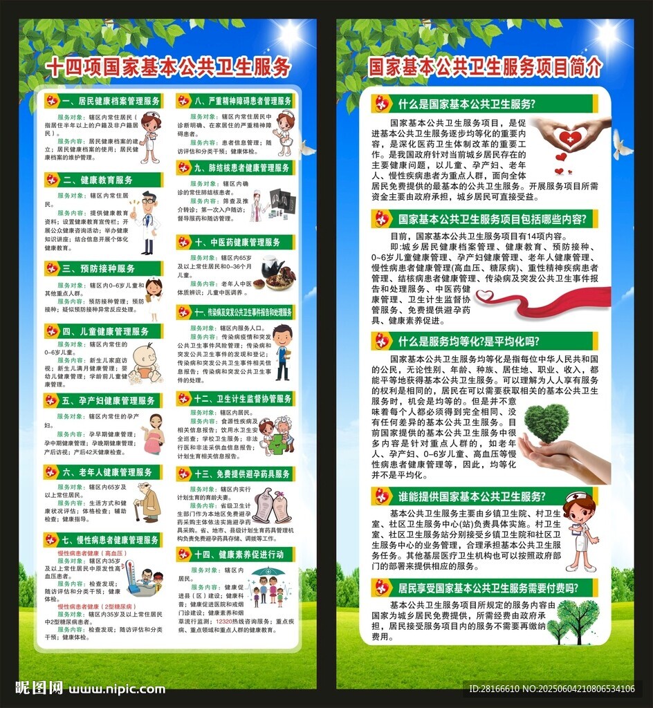 基本公共卫生服务项目展架