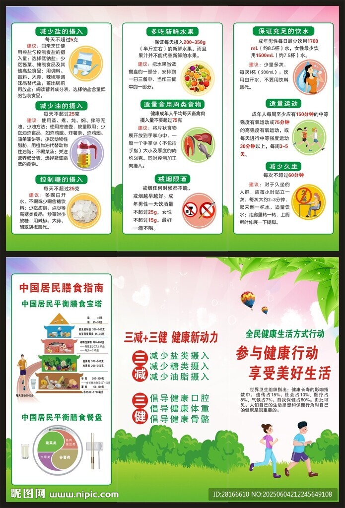 三减三健知识三折页