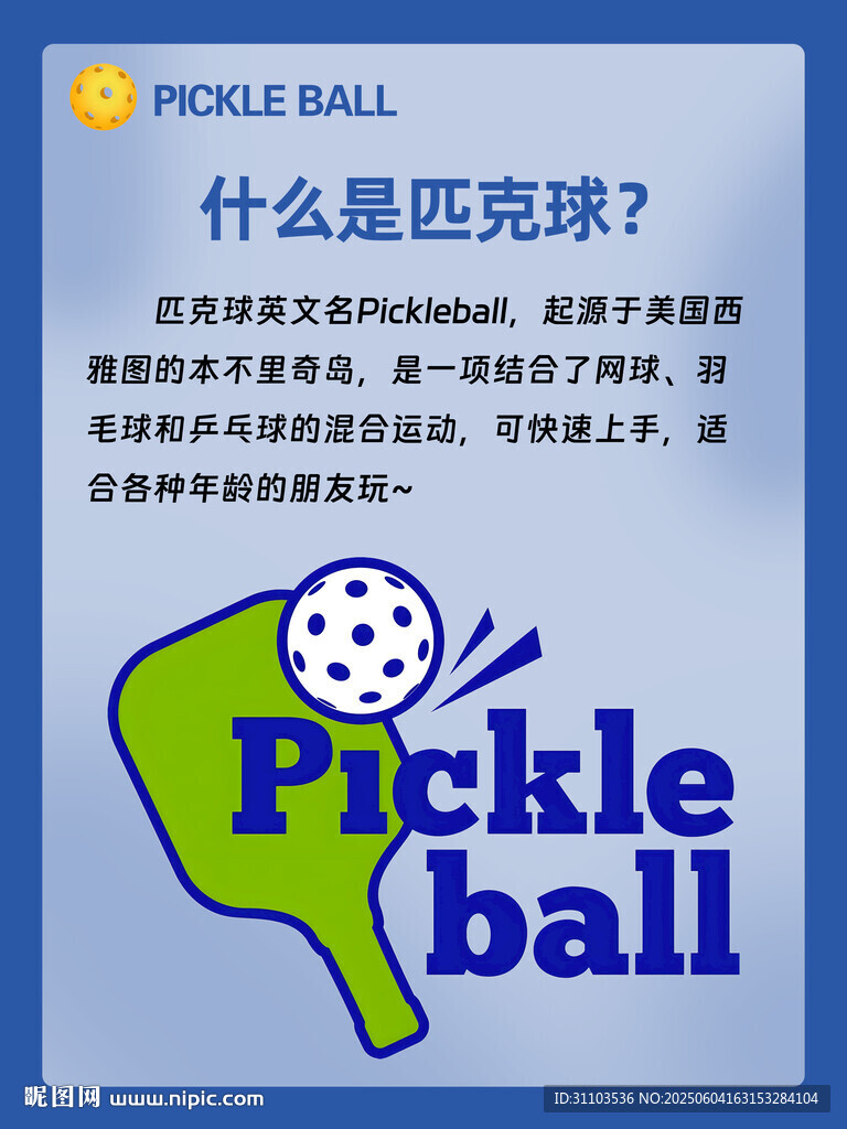 匹克球介绍海报