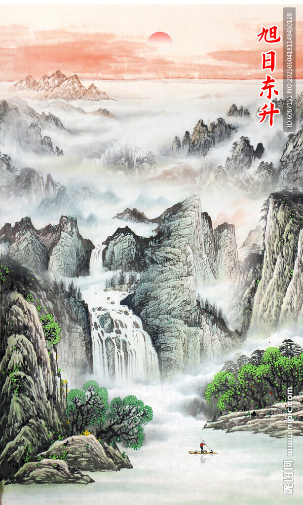 竖幅山水画