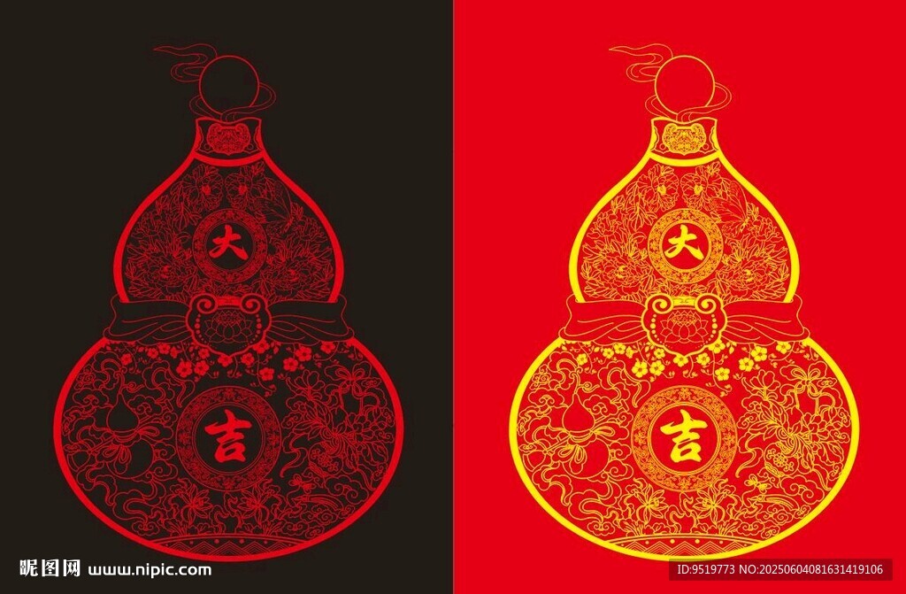 中式葫芦灯笼图案设计