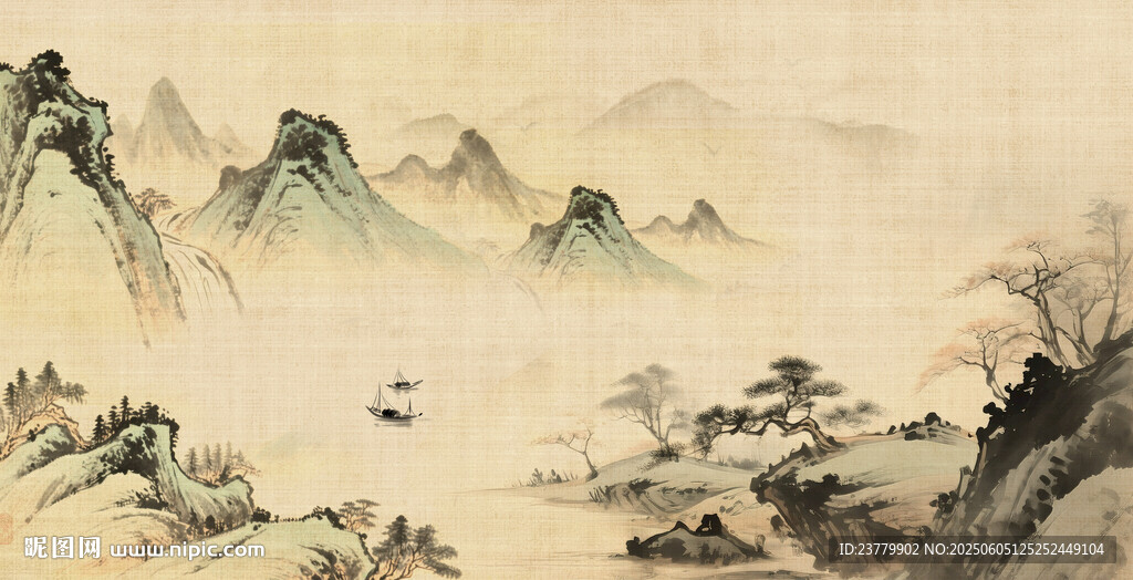 复古中国风山水画