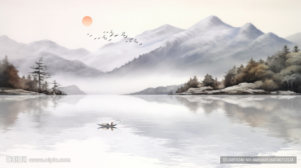 国画意境山水风景