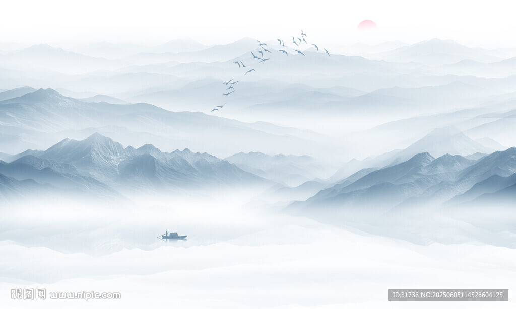 意境山水水墨画
