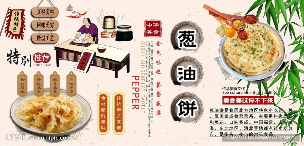 葱油饼背景墙