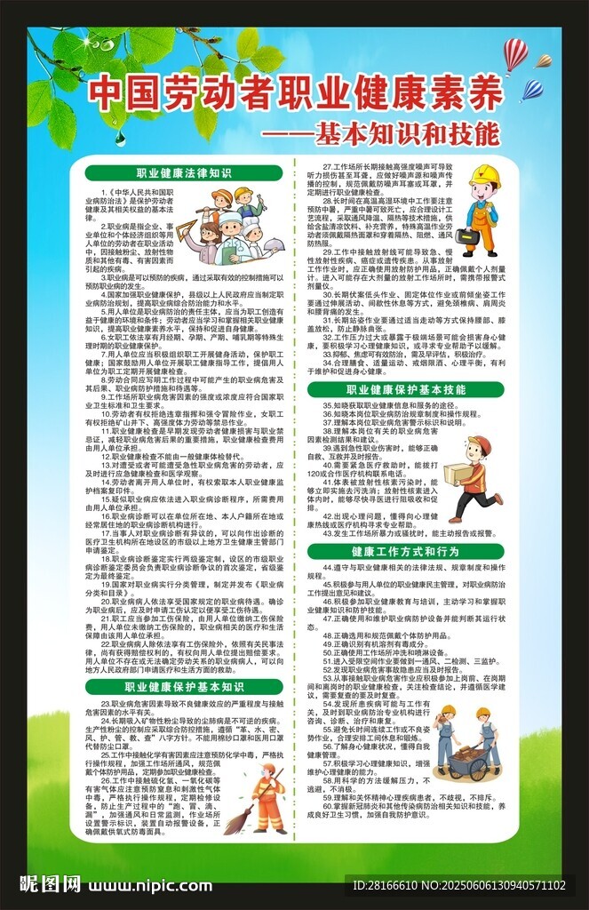 职业健康素养60条海报