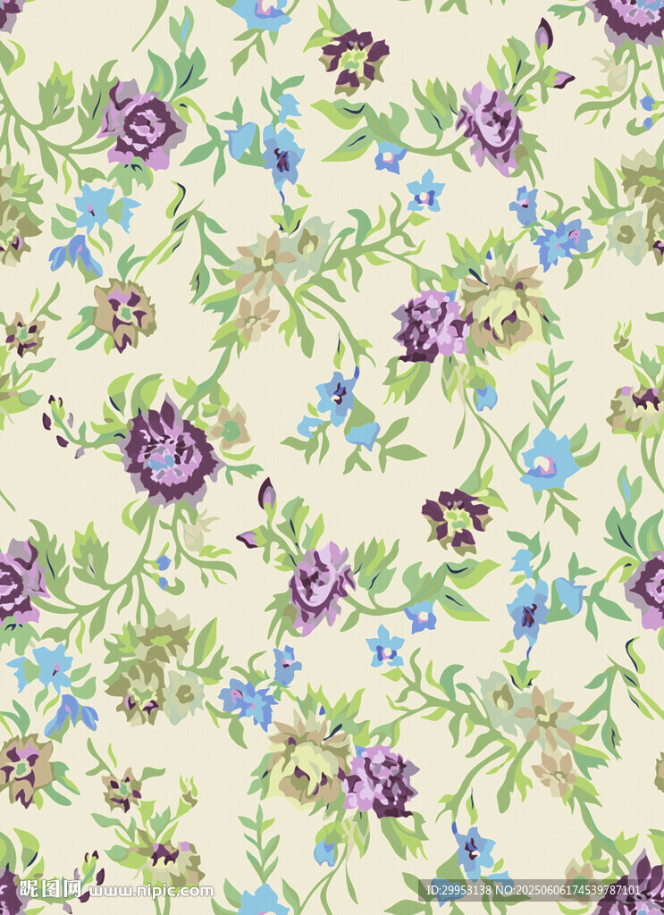 花卉图案布料纹理设计