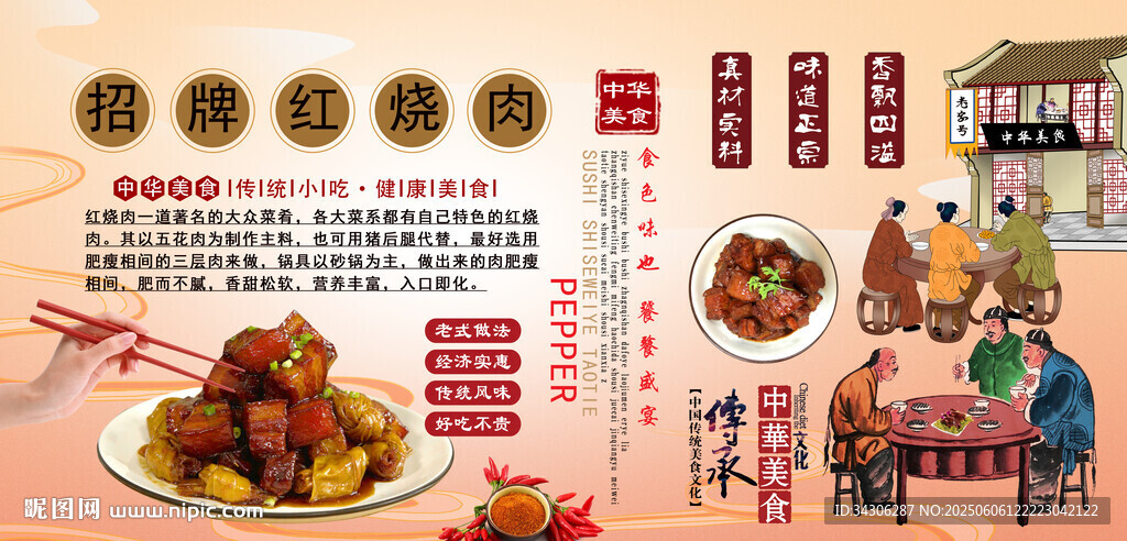 红烧肉背景墙
