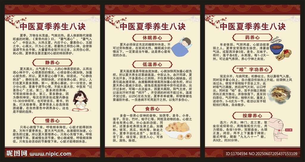 夏季中医养生知识展板