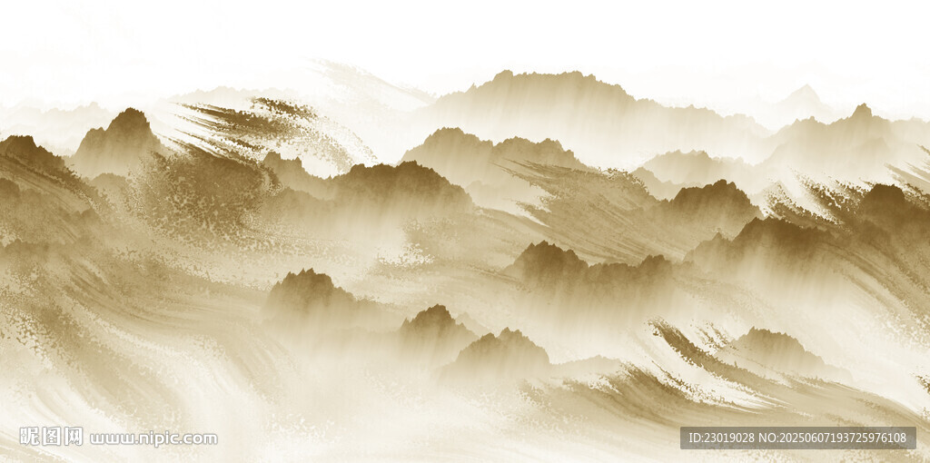水墨山峦意境图