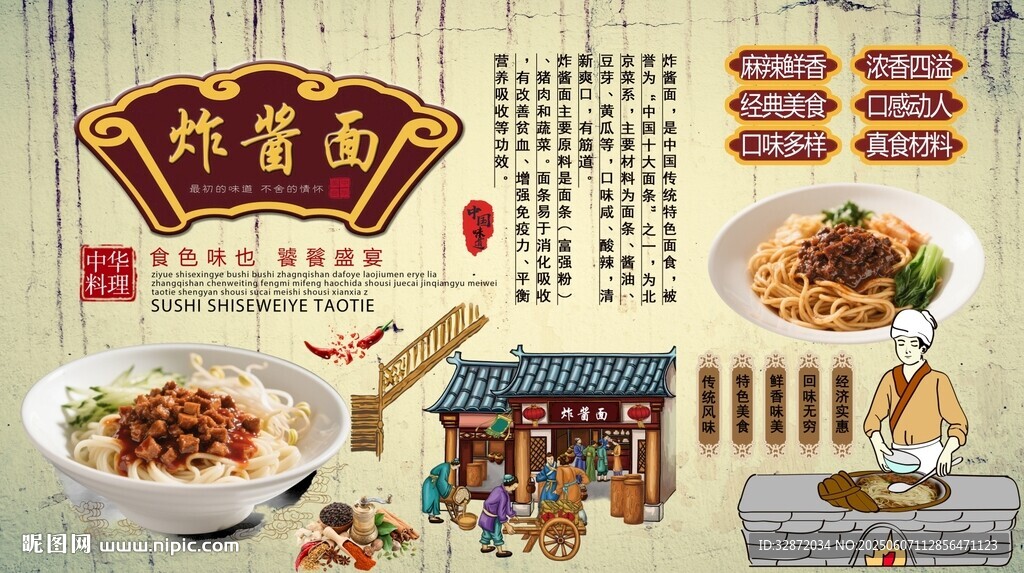 炸酱面背景墙