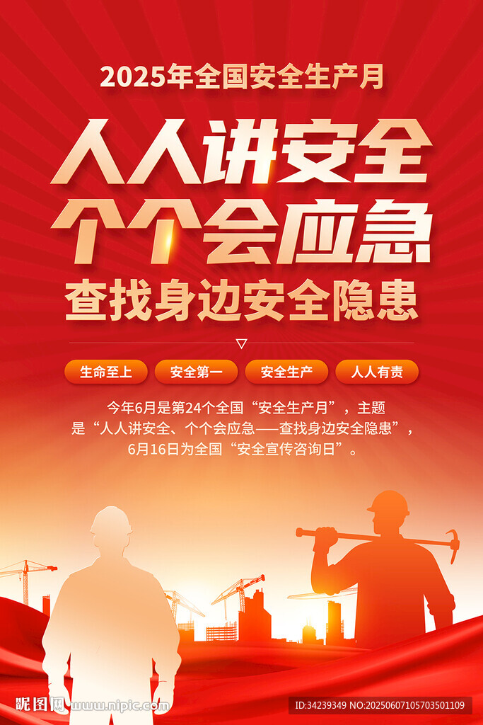 安全生产月海报