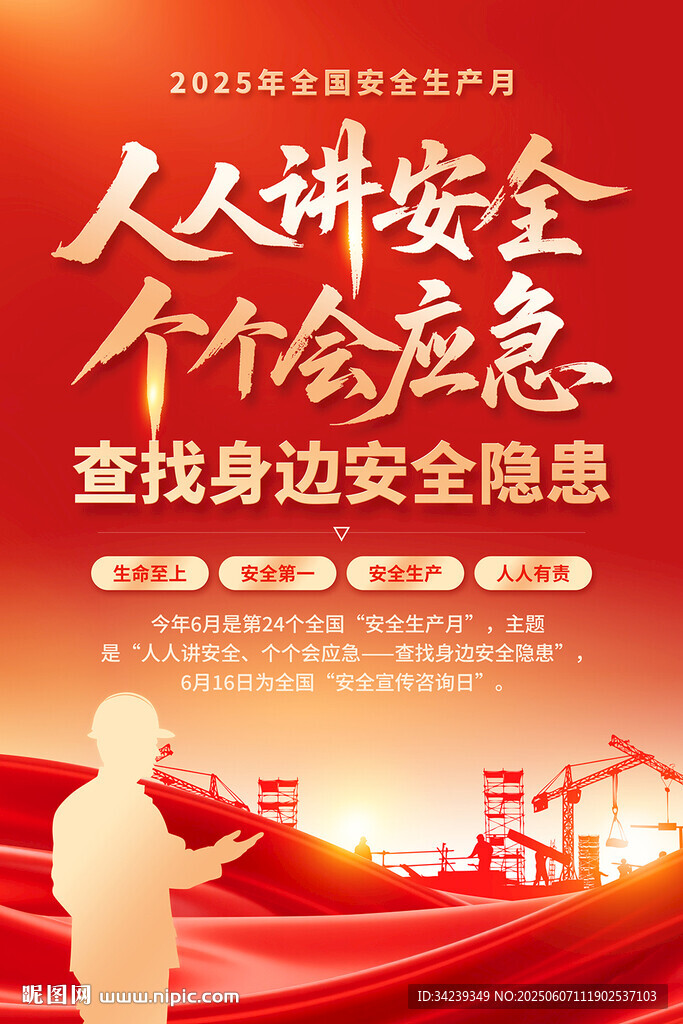 安全生产月海报
