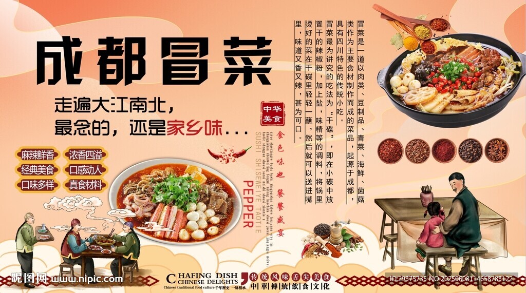 成都冒菜背景墙