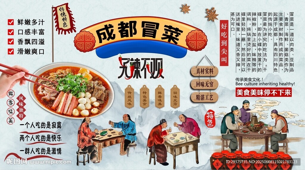 成都冒菜背景墙