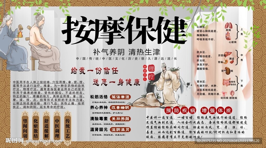 按摩保健背景墙